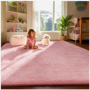 Brand New Pink Rug. Great for any room or dorm room!